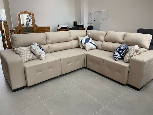 Sofá Alabama canto com encosto reclinável e acento retrátil